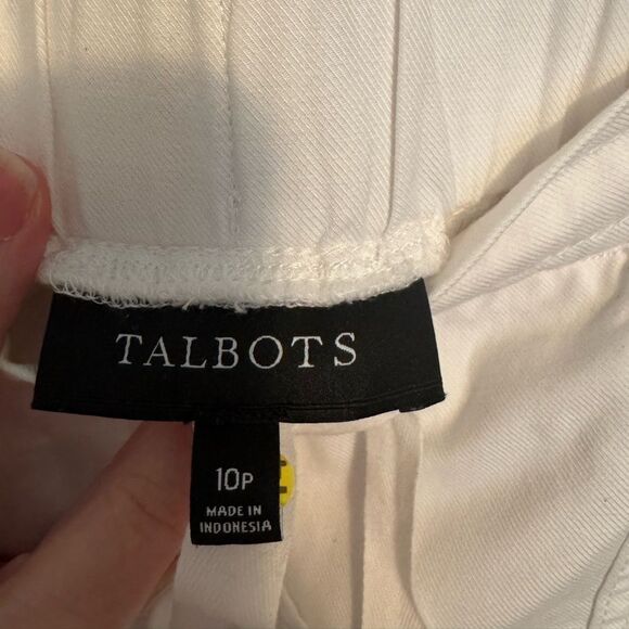 Talbots White Capris Relaxed Fit Elastic Waist SZ 10P (T37) - Picture 3 of 7